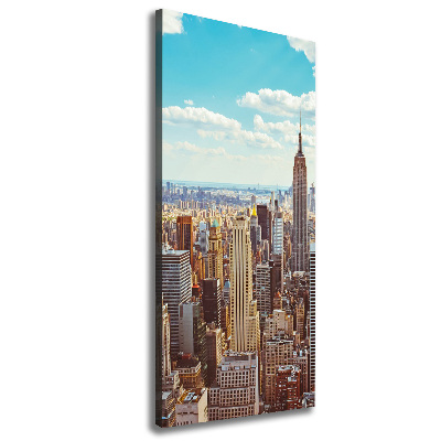 Stampa quadro su tela verticale Vista a volo d'uccello di New York