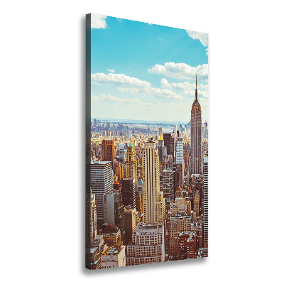 Stampa quadro su tela verticale Vista a volo d'uccello di New York