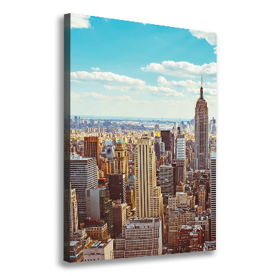 Stampa quadro su tela verticale Vista a volo d'uccello di New York