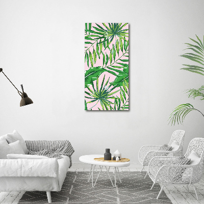 Quadro su tela canvas verticale Foglie tropicali