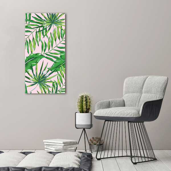Quadro su tela canvas verticale Foglie tropicali