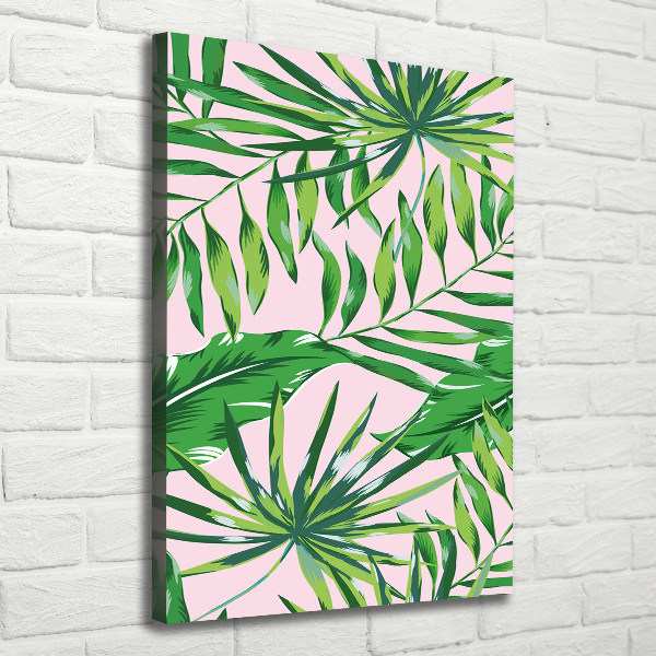 Quadro su tela canvas verticale Foglie tropicali