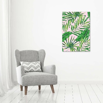 Quadro su tela canvas verticale Foglie tropicali