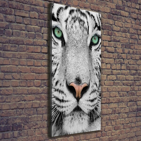 Quadro su tela canvas verticale Tigre bianca