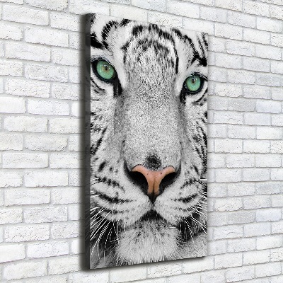 Quadro su tela canvas verticale Tigre bianca