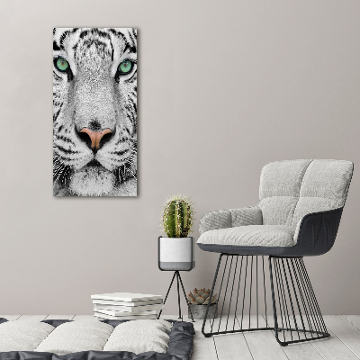 Quadro su tela canvas verticale Tigre bianca