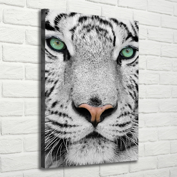 Quadro su tela canvas verticale Tigre bianca