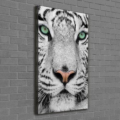 Quadro su tela canvas verticale Tigre bianca