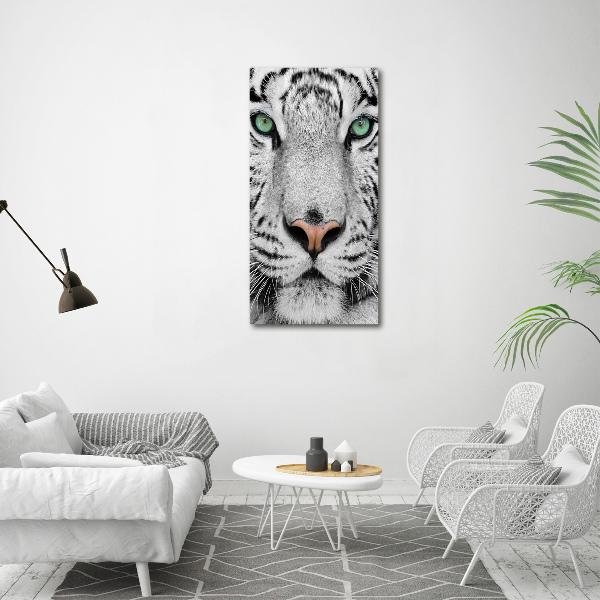 Quadro su tela canvas verticale Tigre bianca