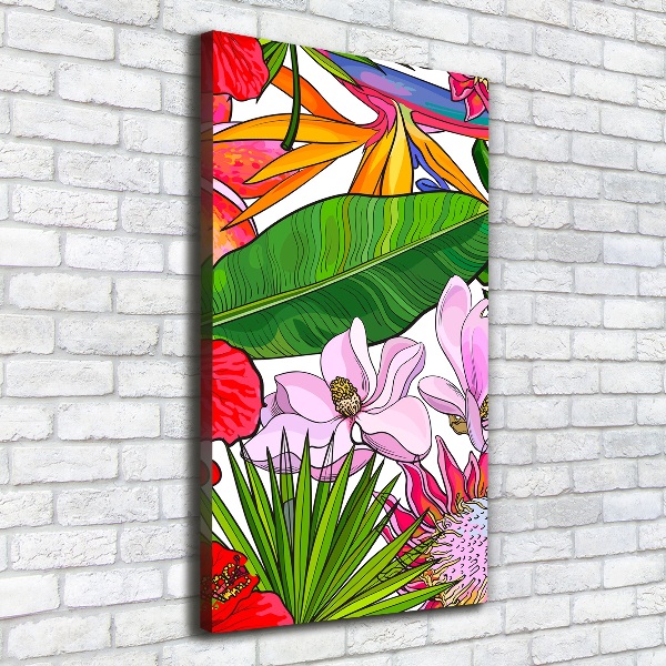 Stampa quadro su tela verticale Modello hawaiano