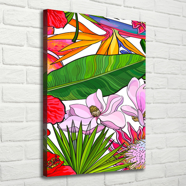 Stampa quadro su tela verticale Modello hawaiano