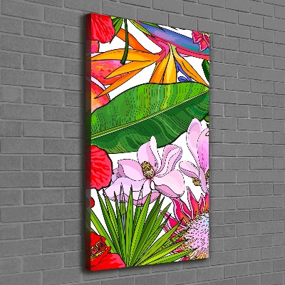 Stampa quadro su tela verticale Modello hawaiano