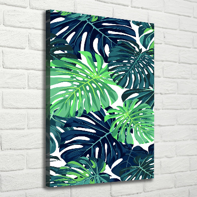 Quadro foto su tela verticale Foglie tropicali