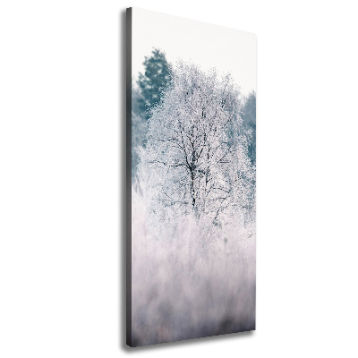 Quadro su tela canvas verticale Foresta in inverno
