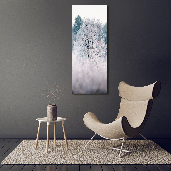 Quadro su tela canvas verticale Foresta in inverno