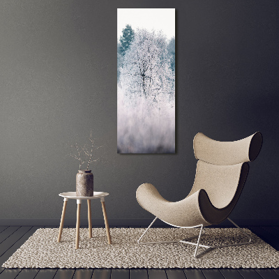 Quadro su tela canvas verticale Foresta in inverno