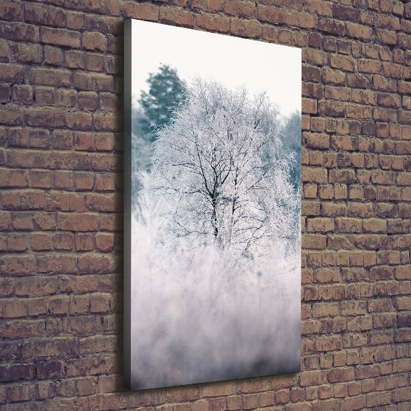 Quadro su tela canvas verticale Foresta in inverno