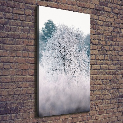 Quadro su tela canvas verticale Foresta in inverno
