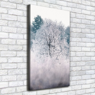 Quadro su tela canvas verticale Foresta in inverno