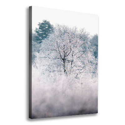 Quadro su tela canvas verticale Foresta in inverno