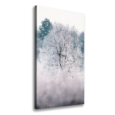 Quadro su tela canvas verticale Foresta in inverno