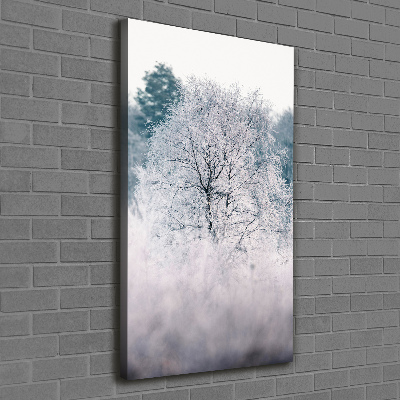 Quadro su tela canvas verticale Foresta in inverno