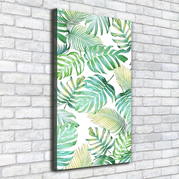 Quadro su tela canvas verticale Foglie tropicali