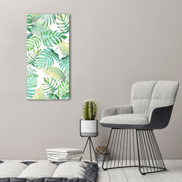 Quadro su tela canvas verticale Foglie tropicali