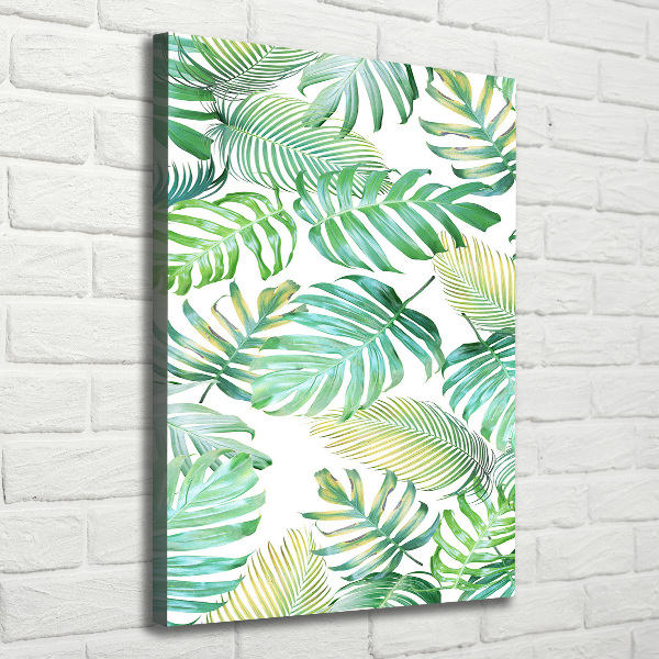 Quadro su tela canvas verticale Foglie tropicali