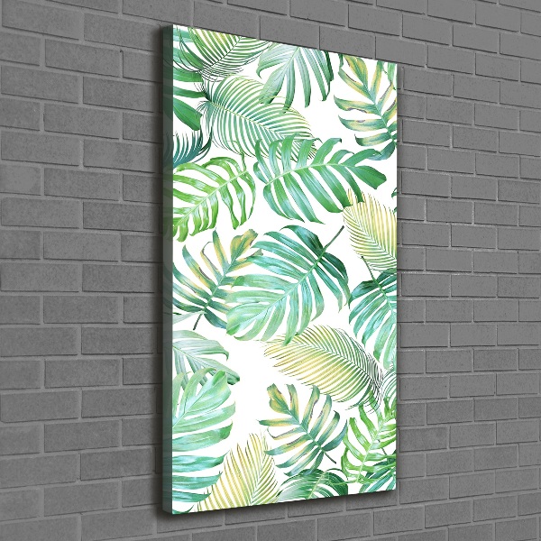 Quadro su tela canvas verticale Foglie tropicali