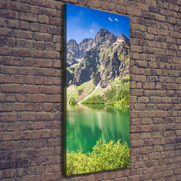 Quadro su tela canvas verticale L'occhio del mare dei Monti Tatra