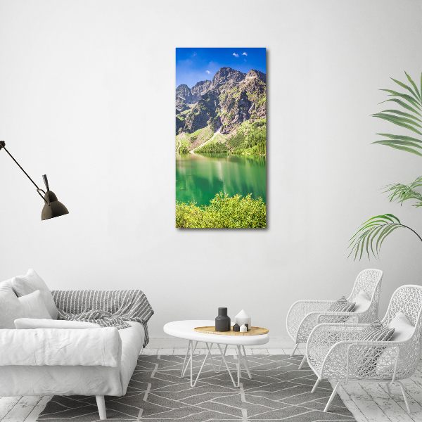 Quadro su tela canvas verticale L'occhio del mare dei Monti Tatra