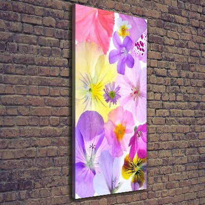 Quadro su tela canvas verticale Fiori colorati