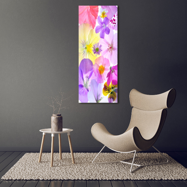 Quadro su tela canvas verticale Fiori colorati