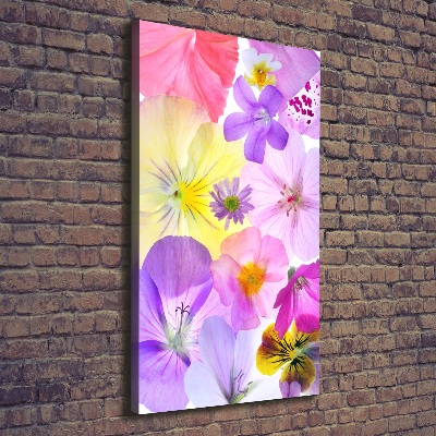 Quadro su tela canvas verticale Fiori colorati