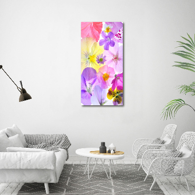 Quadro su tela canvas verticale Fiori colorati