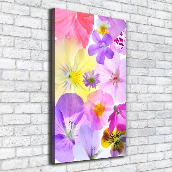 Quadro su tela canvas verticale Fiori colorati