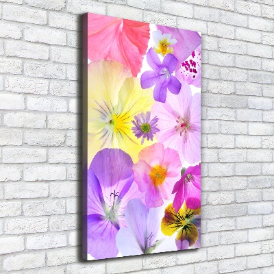 Quadro su tela canvas verticale Fiori colorati