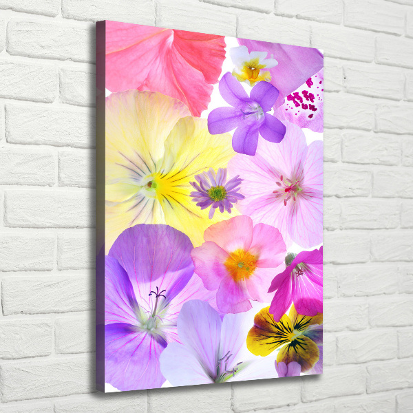 Quadro su tela canvas verticale Fiori colorati