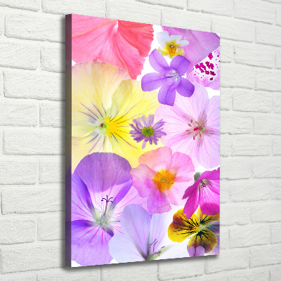 Quadro su tela canvas verticale Fiori colorati