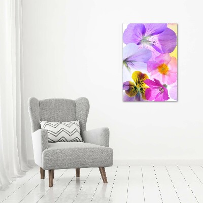 Quadro su tela canvas verticale Fiori colorati