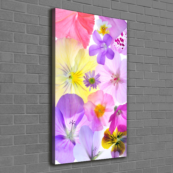 Quadro su tela canvas verticale Fiori colorati