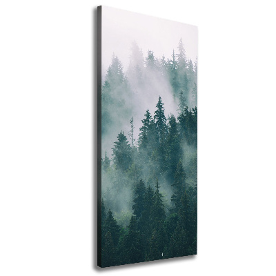 Quadro foto su tela verticale Nebbia sulla foresta
