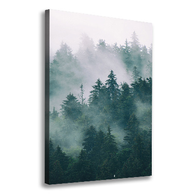 Quadro foto su tela verticale Nebbia sulla foresta