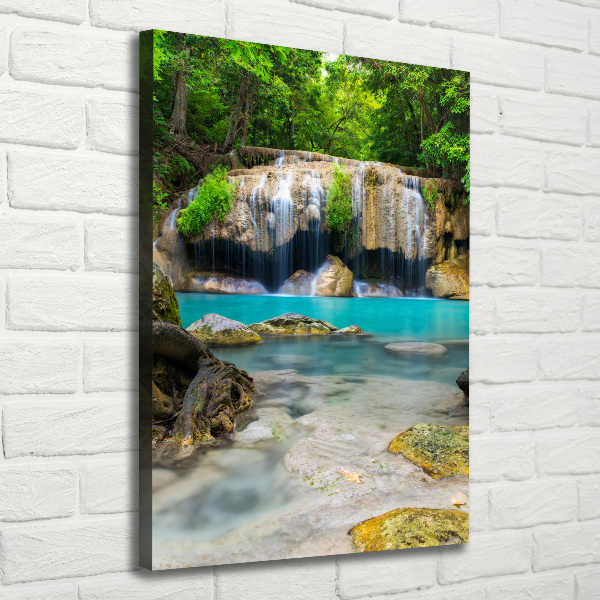 Quadro su tela canvas verticale Cascata nella giungla