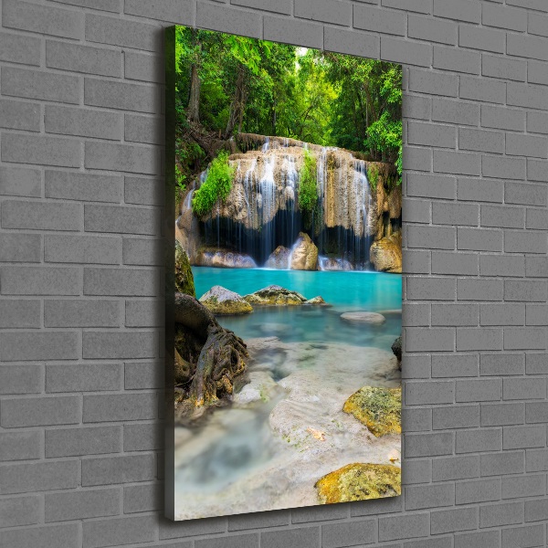 Quadro su tela canvas verticale Cascata nella giungla