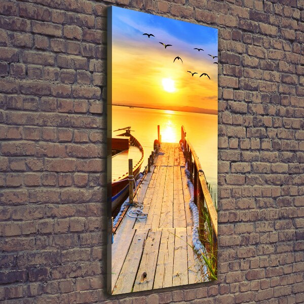 Stampa quadro su tela verticale Lago