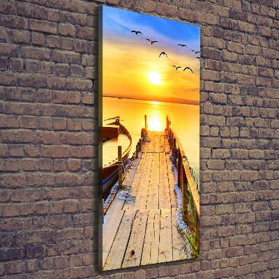 Stampa quadro su tela verticale Lago