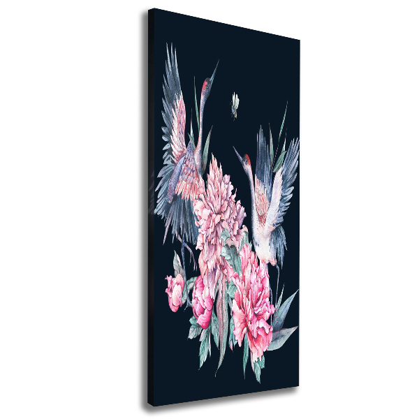 Quadro su tela canvas verticale Gru e peonie