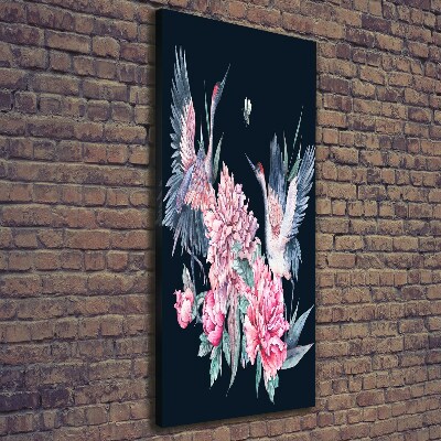 Quadro su tela canvas verticale Gru e peonie